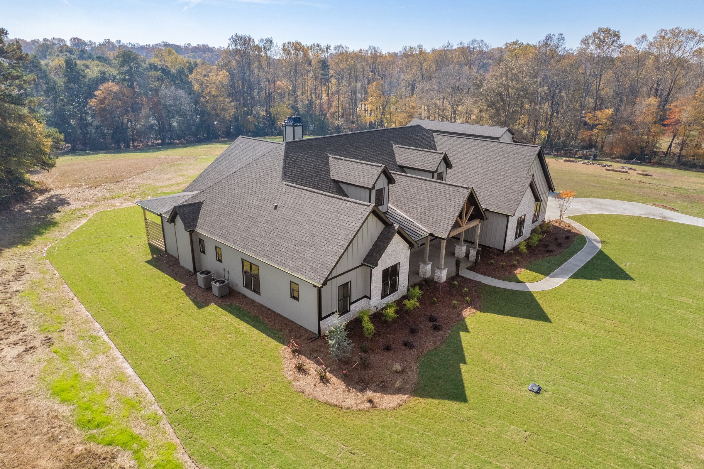 Aerial view of Ivy District Homes custom build